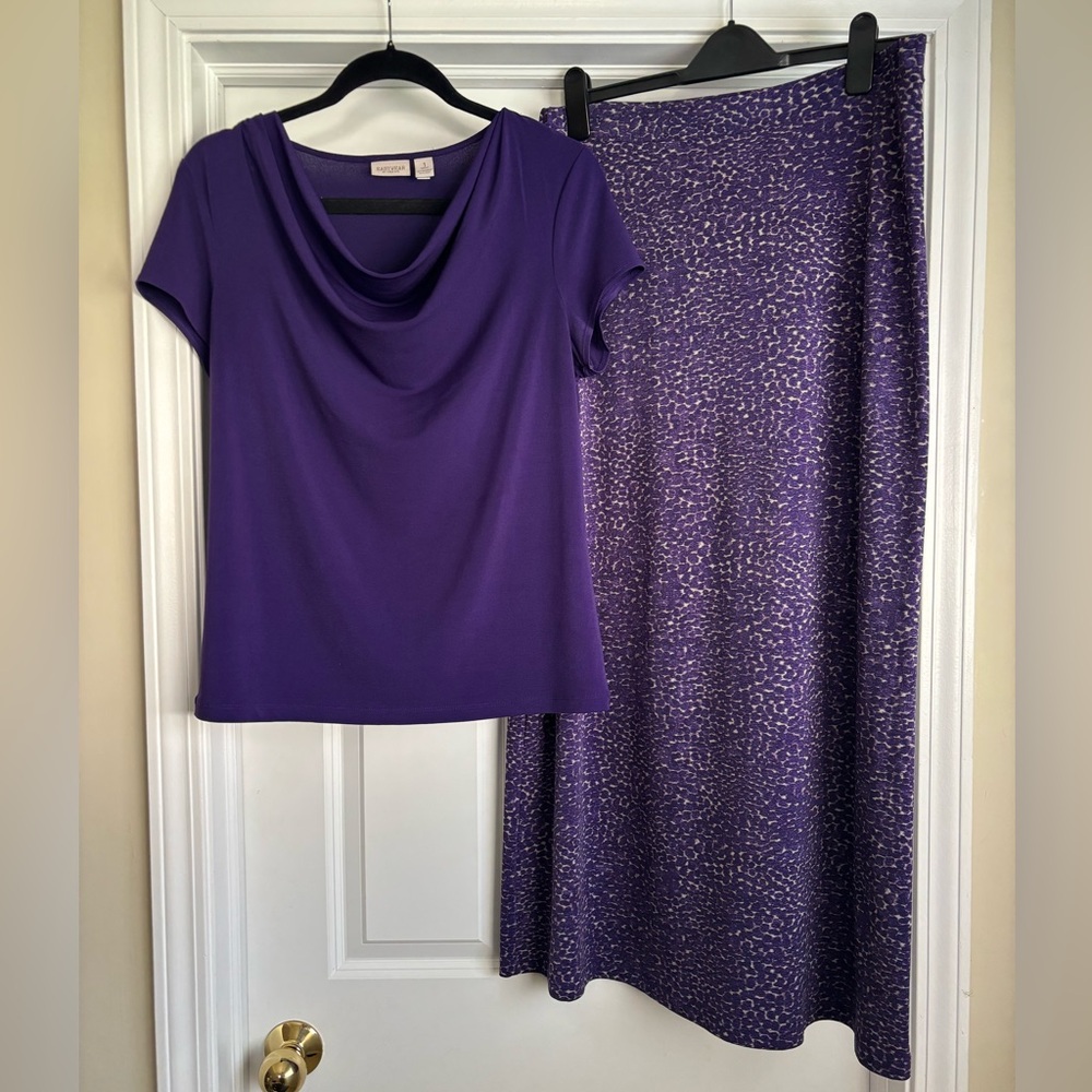 Elegant 2-piece Purple Top and Maxi Skirt